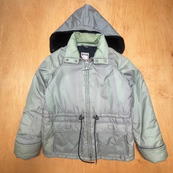 Vintage Mighty Mac Size 6 (Medium) Green Long Sleeve Hooded Full Zip Jacket - Picture 1 of 16